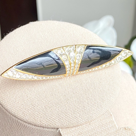 Chic! Vintage Adrienne Vittadini Art Deco Signed Brooch - Picture 1 of 8